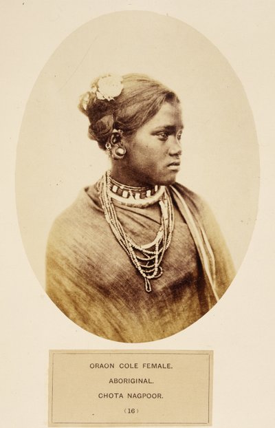 Oraon Cole Frau, Ureinwohnerin, Chota Nagpoor, aus The People of India, von J. Forbes Watson, veröffentlicht 1868 von English Photographer